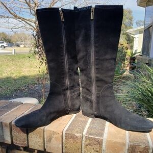 Tory Burch Elegant Black Suede Knee-High Women's Boots